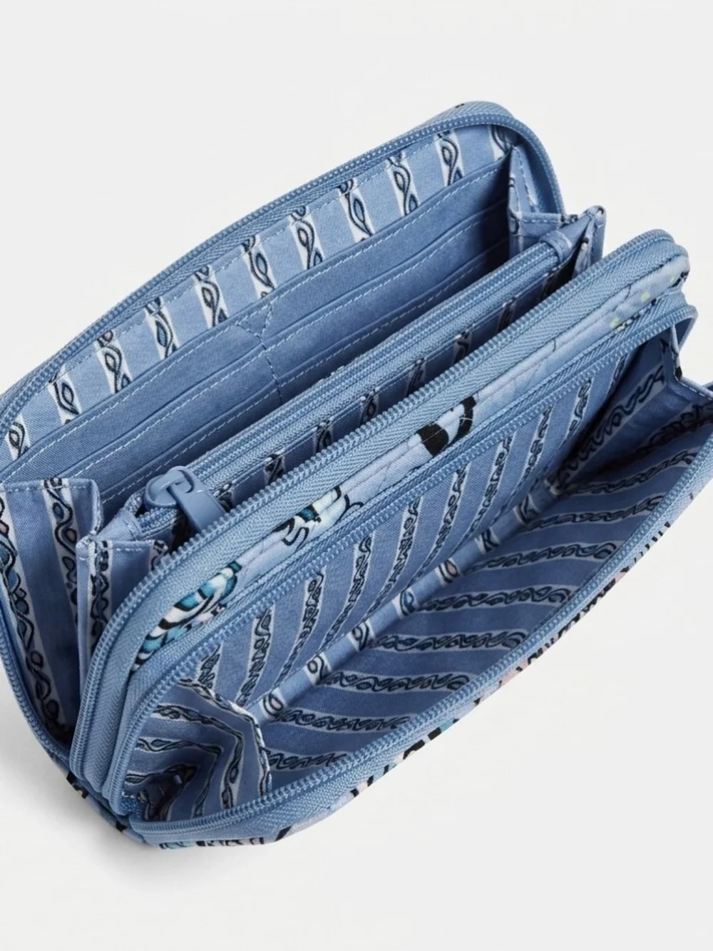Vera Bradley Quilted Paisley Crossbody Bag and Wallet - Blue Paisley